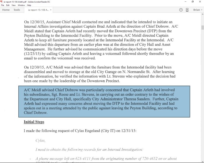 Lundgren report of Meidl Complaint