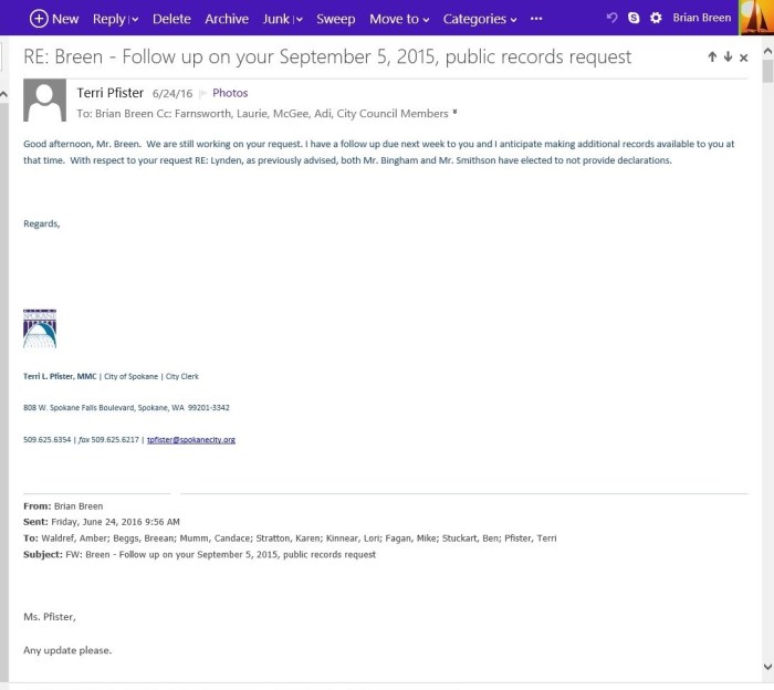 Pfister to me 6 24 2016