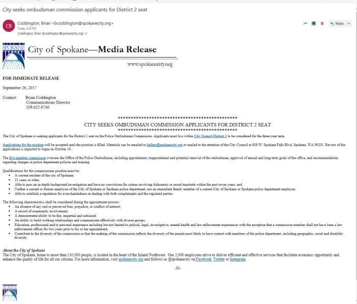 Media Release OPOC Position