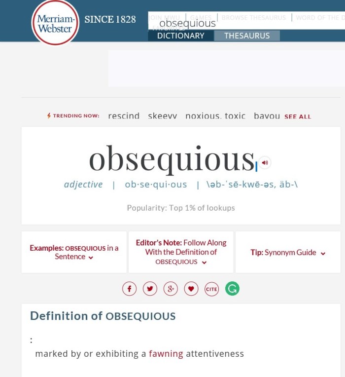 Obsequious