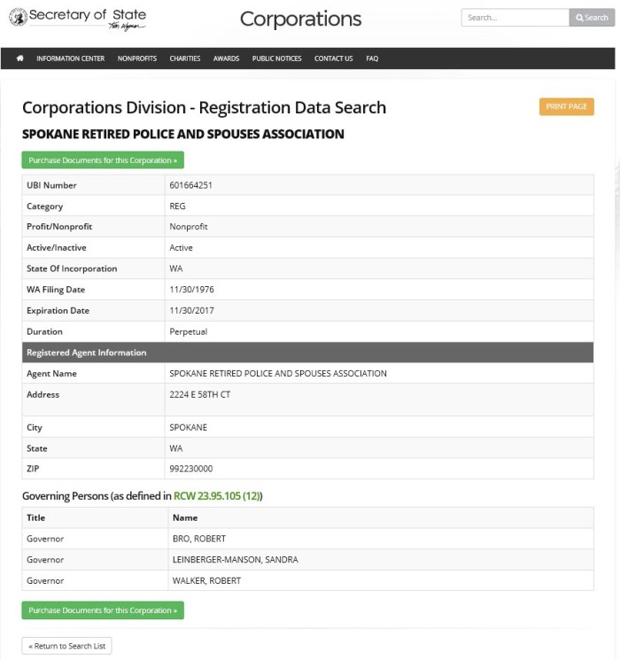 Spokane Retired Police