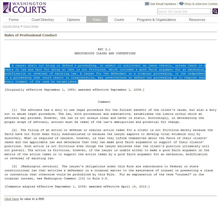 RPC Meritorious claims