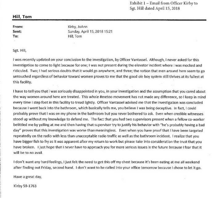 Kirby email to Hill