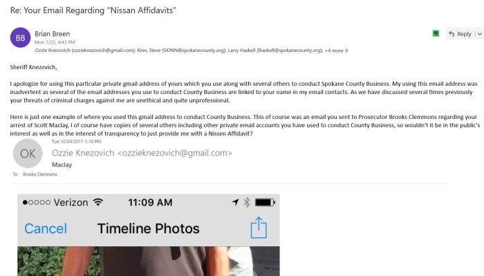 My email regardin Ozzie using gmail