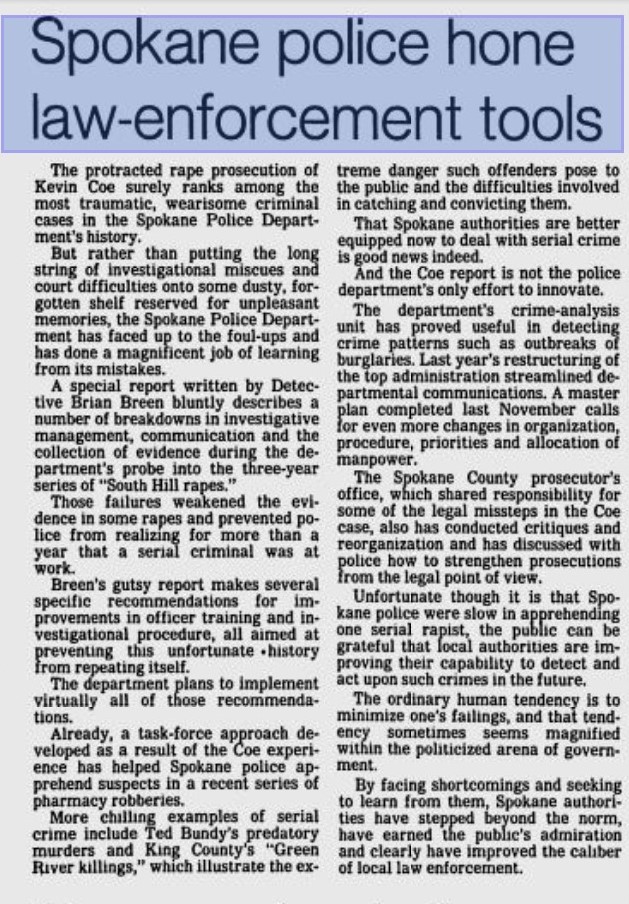 Spokane Chronicle May 24, 1985 page 8 Editorial