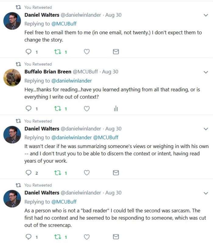 Walters I don't trust you context and intent